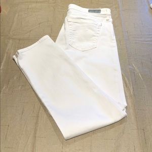 AG Stilt Cigarette Leg White Denim, size 31R